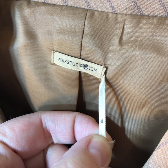 Max Studio Size 6 Brown Striped Blazer - Picture 3 of 10